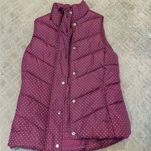 GAP Maroon and White Quilted Vest